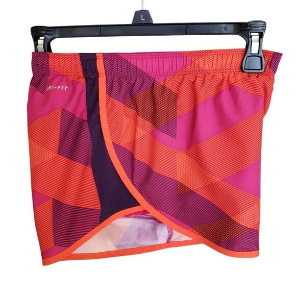 Nike Womens Dri-Fit Running Shorts S Pink & Orange Geometric Athletic Sportswear - Picture 3 of 6